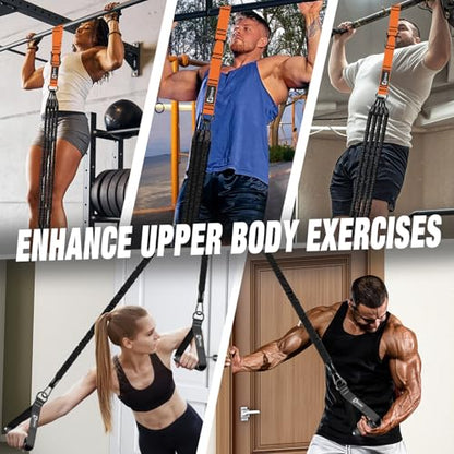 Pull Up Assistance Bands Set, 300 lbs Max Heavy Duty Resistance Bands with Adjustable Strap, Non-Slip Handle & Door Anchor, Full Body Strength Training Workout Equipment for Home Gym Fitness