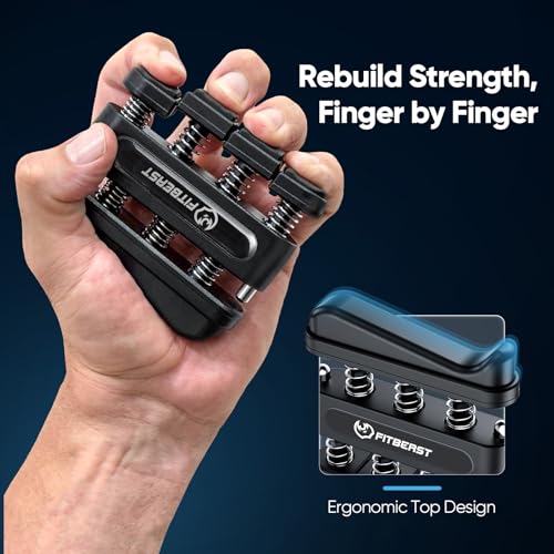 FitBeast Grip Strength Tester Set with Hand Strengthening Tools – Track Progress, Build Strength & Support Hand Recovery (3-in-1 Kit)