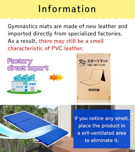 KaRaDaStyle Gymnastics Mat Folding Stretch Mats 71"x31"x2" Exercise Muscle Training Children Play Horizontal Bar Mat Yoga Sports Soundproof Home Use - color: Beige/3-fold
