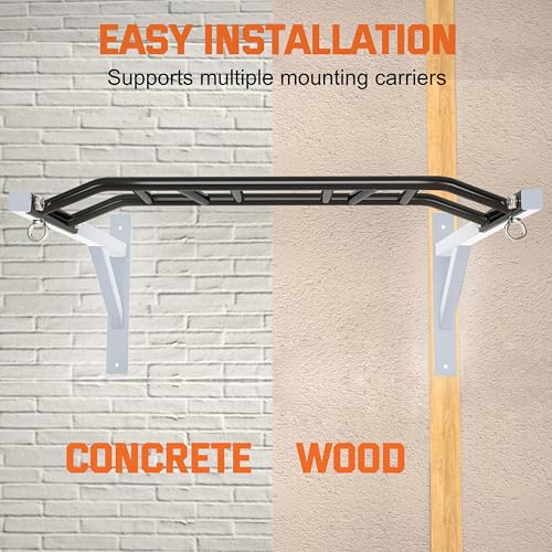 Upgrade Pull Up Bar Wall Mounted,Heavy Duty Multi Grip Chin Up Bar for Strength Training, 600 lbs Capacity, Durable Steel Construction, Perfect for Home and Garage Workouts - color: White and Black