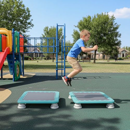 Mini Trampoline for Kids, 25 Inch Sensory Trampoline Bouncing Board with Non-Slip Base - color: Blue