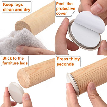 Ezprotekt 16 Pack Self-Stick Furniture Chair Leg Sliders for Carpet, 2-1/8" Self-Adhesive Round Furniture Movers Sliders, Carpet Chairs Furniture Glides, Carpet Moving Sliders Easily Move (Beige) - color: Beige, size: 2 1/8"