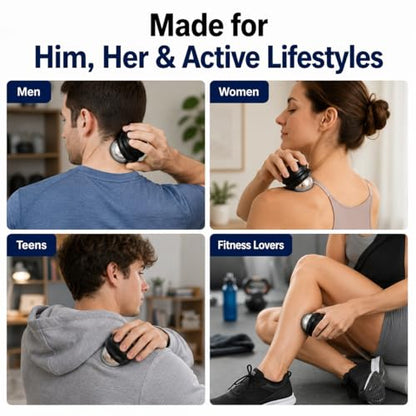 Flyfan Cold Massage Roller Ball, Small Gift for Teens, Men, Women, Boyfriend, Husband, Fitness Lovers, Stocking Stuffers,Handheld Muscle Roller Ball for Neck, Shoulders, Back, Calves & Feet - color: Black