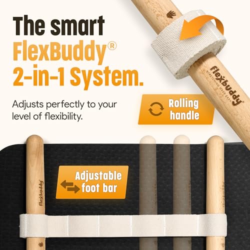 FlexBuddy® Stretching Tool – 2-in-1 Flexibility & Back Trainer | Daily Mobility & Pain Relief | Compact Stretch Aid for Home, Office & Gym