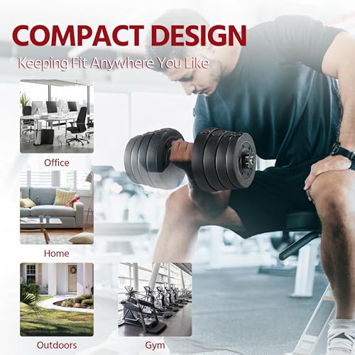 Yaheetech Adjustable Dumbbell Sets Free Weights for Women Men Beginner Dumbbells Changeable Home Gym Apartment Exercise & Fitness Equipment Black - size: 66 pounds