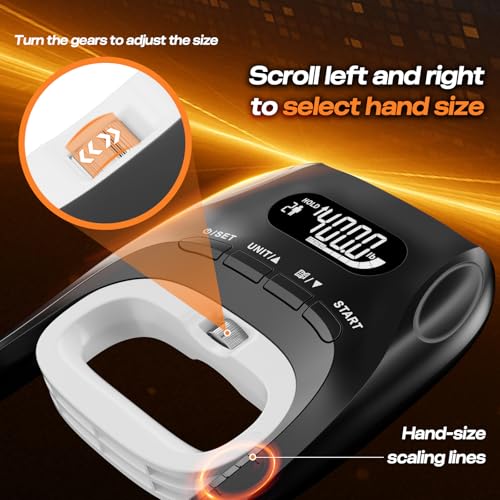 Grip Strength Tester & Trainer 2-in-1 Combo Set-Digital Hand Dynamometer with LCD Display, Max 400lb/180kg Capacity, Resistance Ring with Ergonomic Design for Sports, Gym, Home & Rehab