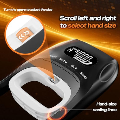 Grip Strength Tester & Trainer 2-in-1 Combo Set-Digital Hand Dynamometer with LCD Display, Max 400lb/180kg Capacity, Resistance Ring with Ergonomic Design for Sports, Gym, Home & Rehab