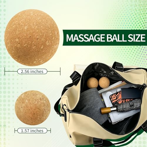 Cork Massage Balls-2 Pack Trigger Point & Myofascial Release Balls for Plantar Fasciitis, Foot, Back & Muscle Knots