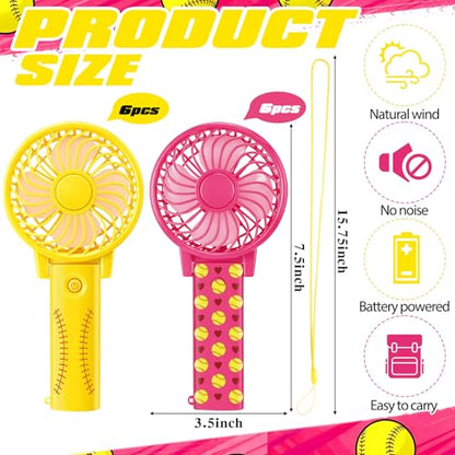 24 Pcs Softball Team Gifts, Include 12 Cooling Towels 40'' x 12'' Workout Towels 12 Portable Fan Handheld Fan for Souvenir Rewards Gift Filler Sport Party Favors