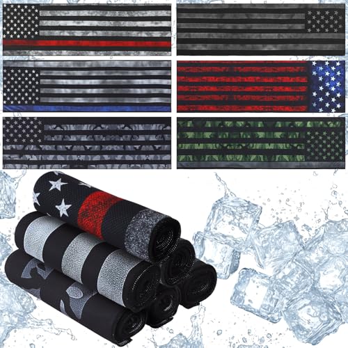 12 Pcs Flag Baseball Cooling Towels Bulk for Neck and Face 40" x 12" Sweat Towels for Hot Weather 4th of July 250th Anniversary Cooling Towel Microfiber Workout Rags for Gym Yoga Sport Running