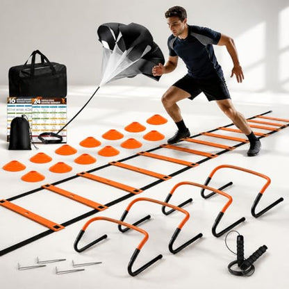Agility Training Equipment, Speed Training Equipment, Agility Ladder Training, 12-Piece Multicolor PVC, Customizable for Football, Soccer, Basketball