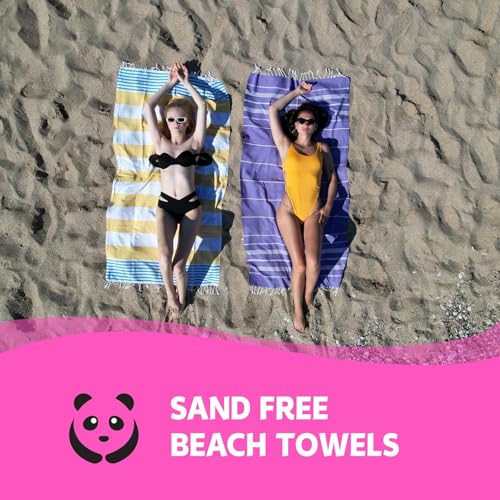 HAVLULAND Turkish Beach Towel Set of 6 Oversized 72x40 100% Turkish Cotton - color: Green, size: 6 Pack