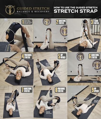 Yoga Strap with Versatile Loops, No Velcro, Improve Flexibility & Mobility, Relieve Joint Pain!