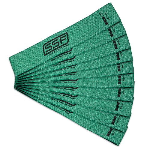 Serious Steel Fitness Fabric Mini Loop Non-Slip Resistance Band Set | Warm-Up, Physical Therapy, Glute Training, Speed and Agility Exercise Bands - color: Level 3 - Medium (Green)