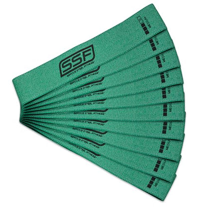 Serious Steel Fitness Fabric Mini Loop Non-Slip Resistance Band Set | Warm-Up, Physical Therapy, Glute Training, Speed and Agility Exercise Bands - color: Level 3 - Medium (Green)