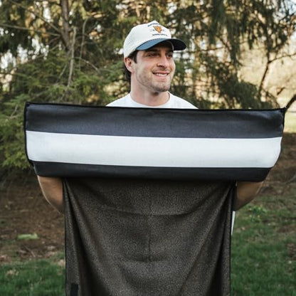 Sprints Athletic Running Towel, Full-Sized, Car Seat Cover - Performance Microfiber (Midnight Boardwalk Stripe) - color: Midnight Boardwalk Stripe W/ Snaps