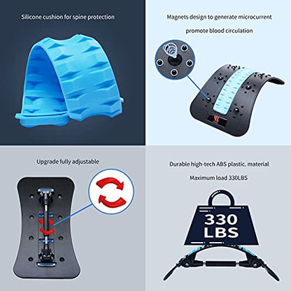 Back Stretcher, Spine Deck Back Pain Relief Products with Magnetic Acupressure Points, Adjustable Back Cracker, Spine Deck Lower Back Pain Relief for Sciatica, Herniated Disc, Scoliosis
