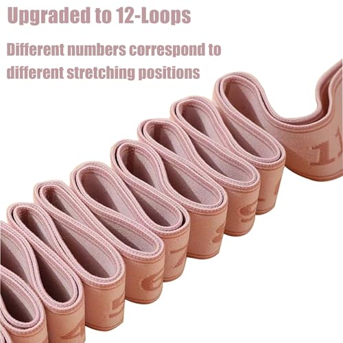 2PCS Stretch Strap for Dance Elastic Band for Gymnastics Stretching Strap Stretching Bands Multi-Loop Adjustable Exercise Bands Stretching Resistance Ballet Bands -12 Loops