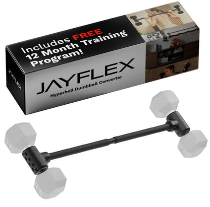 Jayflex Hyperbell Dumbbell Converter - Convert Dumbbells to Barbell Set and Kettlebell for Home Fitness - Adjustable & Up to 200 lb Capacity Weight Barbell for Weight Lifting - color: Barbell