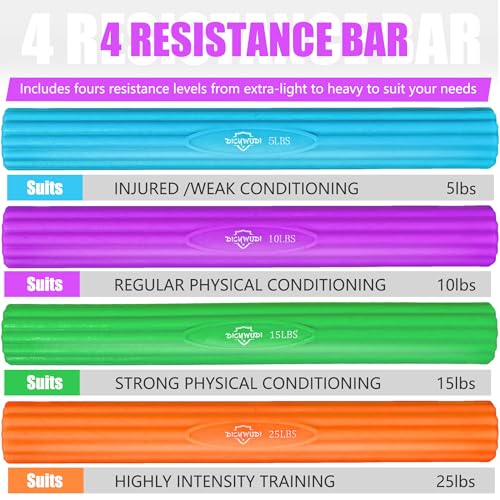 DICYWUDI Flex Therapy Bar and Grip Strength Trainers set, Physical Therapy & Resistance Bar for Golfers Elbow,Tendinitis,Wrist,Forearms Pain, Improve Grip Strength and Relieve Pain - color: ‎16pcs Orange Sets+finger Exerciser Sets