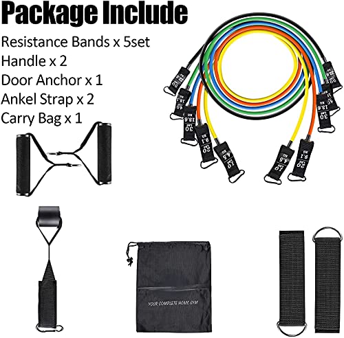 Uten Resistance Bands - color: Yellow, Orange, Blue, Green, Black