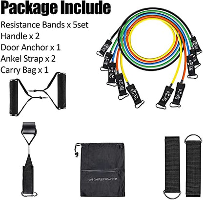 Uten Resistance Bands - color: Yellow, Orange, Blue, Green, Black