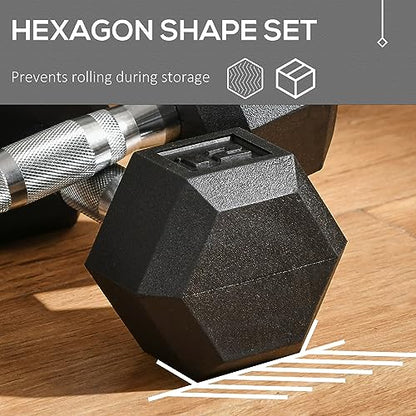 Soozier 2 x 12lbs/2 x 15lbs/2 x 40lbs/2 x 45lbs/2 x 50lbs Hex Dumbbell Set of 2, Rubber Weights Exercise Fitness with Non-Slip Handles, Anti-roll, for Women or Men Home Gym Workout, Black - style: 2 x 12lbs
