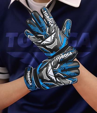Goalkeeper Gloves for Kids & Youth – Soccer Goalie Gloves, Strong Latex Grip, Double Wrist Support & Breathable Mesh – Boys Football Gloves