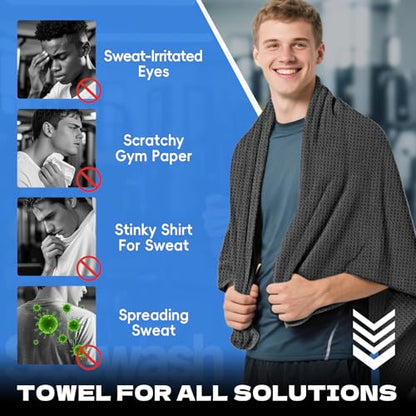 Microfiber Gym Towels for Showering Working Out Quick Dry Negative ions Large Middle Small Sizes Lightweight Gym Towel for Men Women Tennis Sports Towels for Body Hot Yoga Fitness Essentials