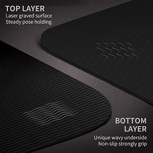 CAMBIVO Extra Wide Yoga Mat for Women and Men (72"/84"x 32"x 1/4") TPE Workout Mat, Non-slip Large Exercise Fitness Mat for Yoga, Pilates, Workout
