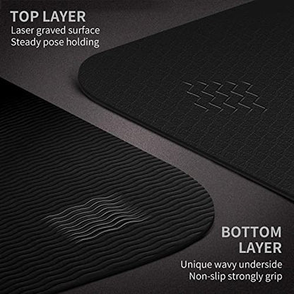CAMBIVO Extra Wide Yoga Mat for Women and Men (72"/84"x 32"x 1/4") TPE Workout Mat, Non-slip Large Exercise Fitness Mat for Yoga, Pilates, Workout