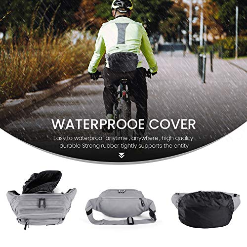 CXWMZY Fanny Packs For Women & Men Waist Pack Hip Bum Bag with Multi-Pockets Large Capacity Waterproof Casual Bum Bag for Disney Traveling Casual Cycling Running Hiking - color: Grey_2
