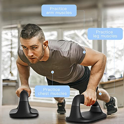 Kipika Push Up Bars Bundle - Anti-Slip Soft Plastic Handles, Stable Non-Slip Base, Perfect for Floor Strength Training, Chest, Arms, and Core Workout