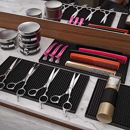 Noverlife Barber Work Station - Flexible PVC Heavy Duty Antiskid Rubber Mat for Salon, Heat-Resistant Pad for Hair Tools