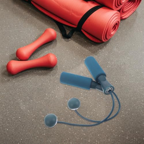 MAGICLULU Cordless Weighted Jump Rope with Dual Bearings, Ropeless Skipping Rope for Indoor Fitness Exercise, Blue Ball Design, for Adult Workout and Training