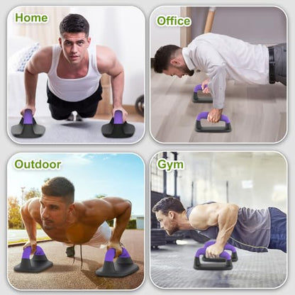 Push Up Bars, Ergonomic Pushup Handles for Home Gym Training - color: A: Blue Purple