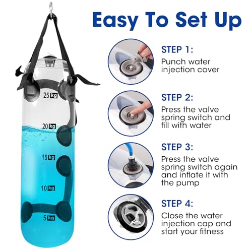 Water Weights Aqua Bag - Tidal Tank Dual-Purpose Training Bag, Adjustable Water Punching Bag & Sandbag Alternative for Strength, Core & Balance Workout. Portable Home Gym Equipment, 55 LBS