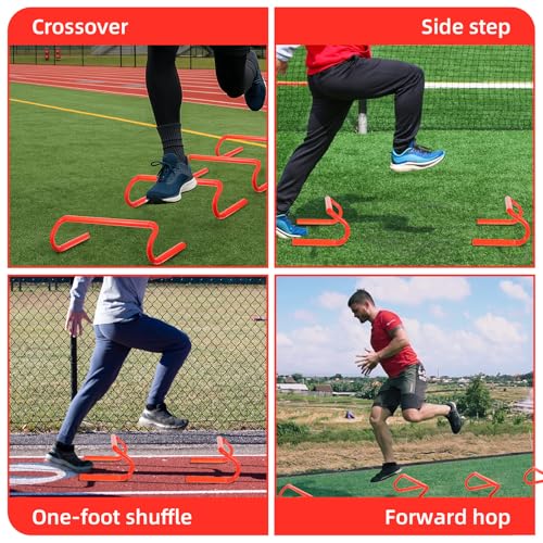 Lemecima 6 Pack Agility Speed Training Hurdles- 6" Detachable Agility Training Hurdles- Sports Practice Equipment for Athletes, Soccer, Basketball