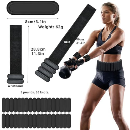 BBK Up to LBS Adjustable Weighted Belt For Women and Men, Weighted Walking Exercise Belt for Gym, Strength Training, Wrist & Ankle