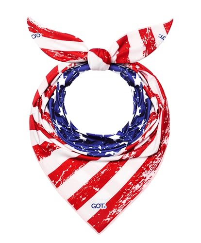UPF 50+ Cooling Bandana for Men & Women - Thermoregulation, Moisture-Wicking, Sun Protection Bandana Neck Wraps - color: American Flag