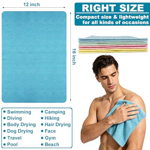 Quick Dry Towels & Washcloths 8 Pack,12 X 16 in | Absorbent,Wring out Easily