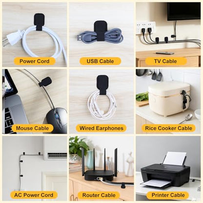 SummerBrite Under Desk Cable Management, Reusable Wire Organizers, 40 Pack - color: Black-40pcs