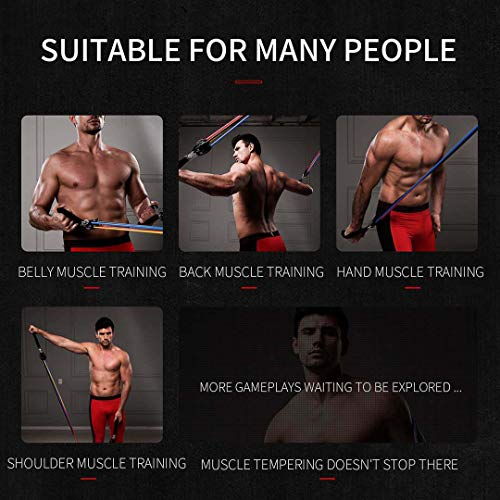 Resistance Bands Set (11 PCS) Portable Home Gym Accessories - Stackable Up to 150 lbs,Exercise with Door Anchor, Handles, Carry Bag, Legs Ankle Straps for Training, Workouts