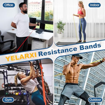 Resistance Bands for Working Out, Pull Up Bands, Pull Up Assistance Straps with Carry Bag for Home/Gym - color: Red/Gray