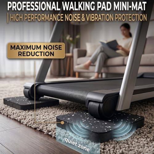 Treadmill Mat Pads,Walking Pad Mat for Bike Hardwood Floors&Carpet, 4 Pcs 3.94"x3.94"x0.6" Exercise Equipment Matt Hardwood,Rubber Foam Noise Reduce&Shocking Absorber Gym Floor Protector Padding