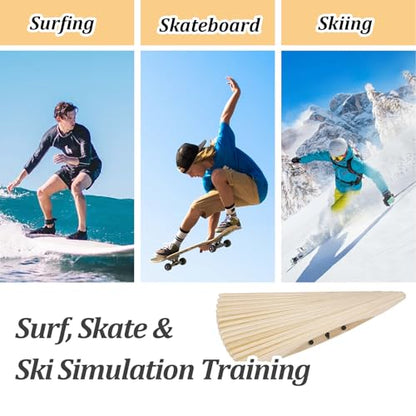 360° Wooden Wobble Balance Board for Standing Desk, 440LB Capacity 3D Anti-Fatigue Anti-Slip Rocker Board, Improve Focus & Core Strength, Surf Skate Ski Simulation for Home Office with Mat