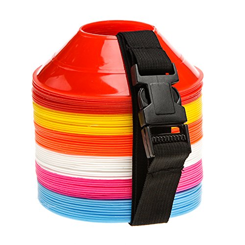 Fitness Health Pro Multi-Function Mini Agility Cones for Rugby Football Soccer Sports Field Practice Drill Marking Mini Marker Saucer Cone Set 60 Pcs
