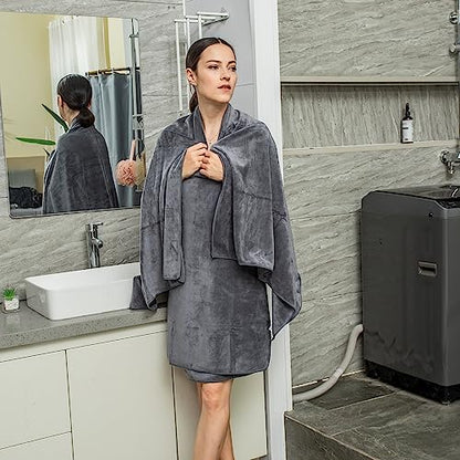 JML Microfiber Bath Towel 2 Pack(30" x 60"), Oversized Thick Towels, Soft, Super Absorbent and Fast Drying, No Fading Multipurpose Use for Sports, Travel, Fitness, Yoga, 30 in 60 in, Grey Count