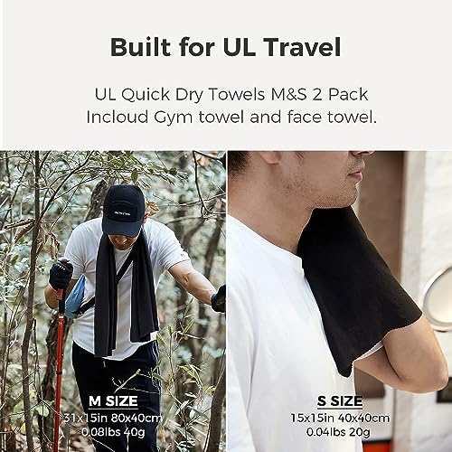 Bee Nesting Ultralight Quick Dry Towel - Medium&Small 2 Pack Microfiber Towels with Compact Packable Pocket for Lightweight Backpacking Travel, Beach, Gym, Camping & Hiking(Grey, M&S 2 Set) - color: Grey, size: M&S