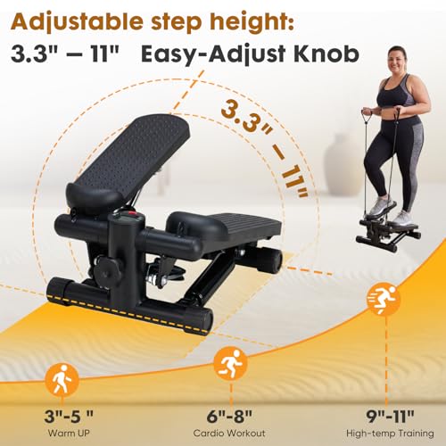 NEWBULIG Mini Stepper for Exercise at Home Stair Step Machine for Indoor Fitness Portable Home Gym Stepper for Full Body Workout 300lb Weight Capacity